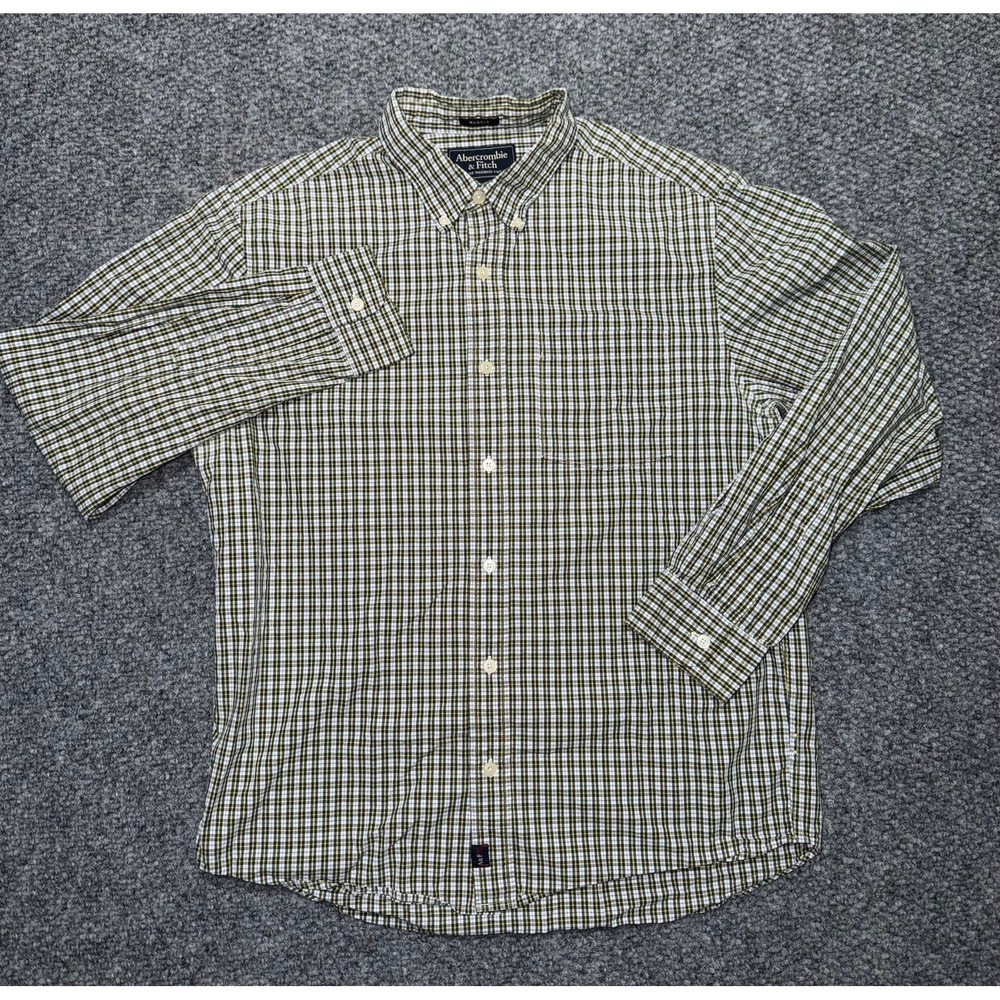 Abercrombie & Fitch Muscle Fit Long Sleeve Plaid Button‎ Down Shirt M